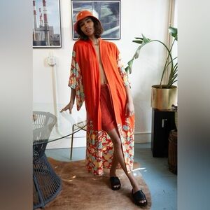 FREE PEOPLE SIREN FLORAL PRINT KIMONO 👘 ONE SIZE